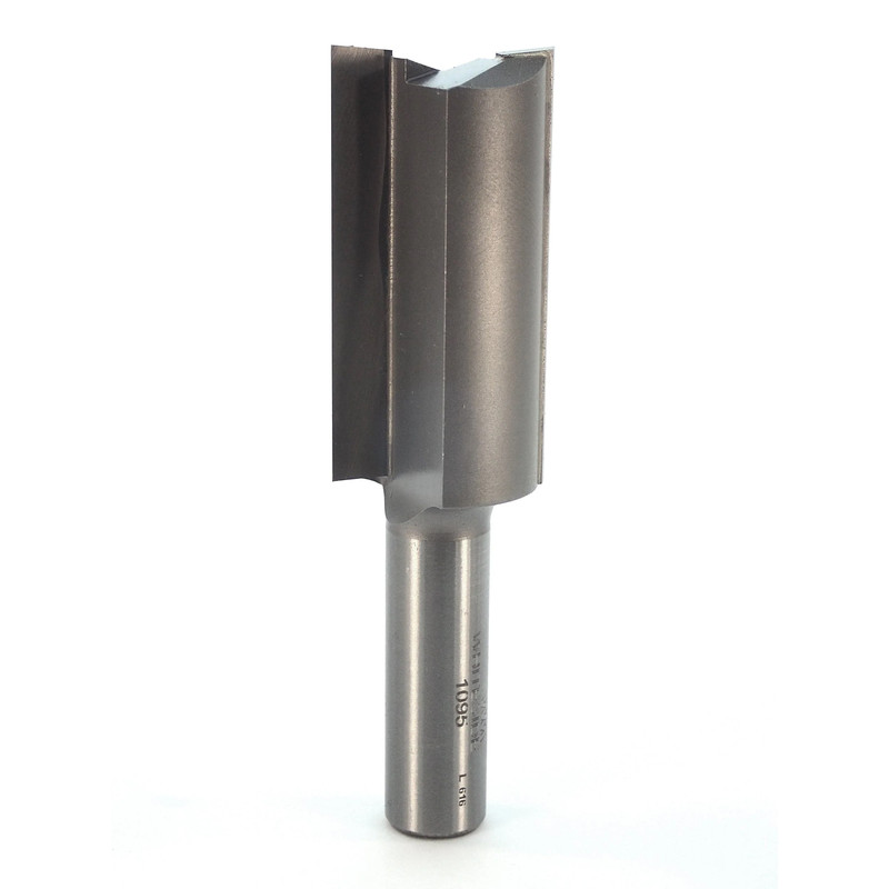 Double Flute Straight Cut Router Bit - 1/2" SH - Diameter:1" - Cutting Length:2" - Overall Length:3-3/4"